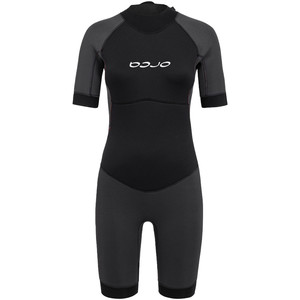 2024 Orca Mujer Vitalis Back Zip Open Water Swim Shorty Neopreno NN6Y - Black